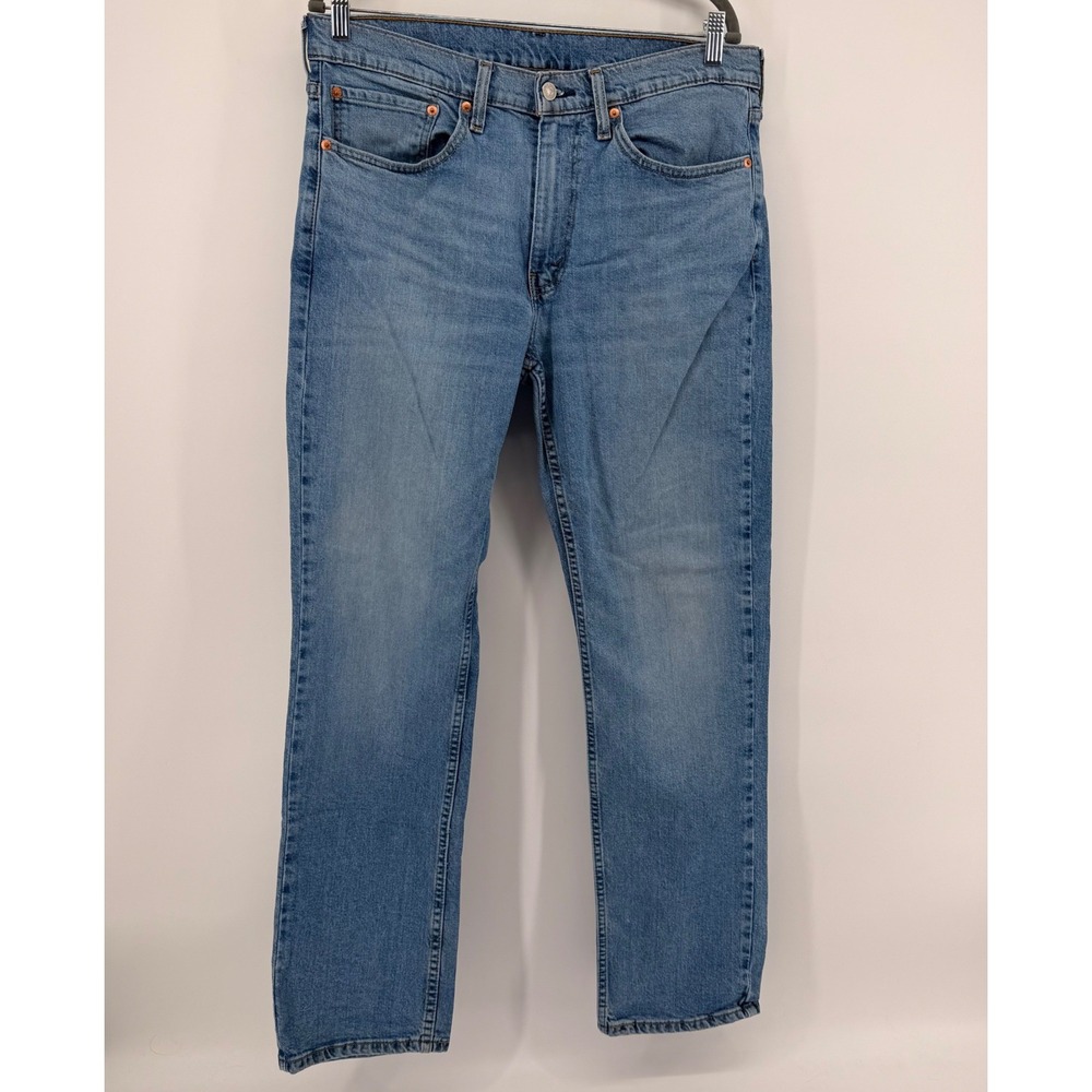 Levis Jeans Mens 34x32 Blue 514 Straight Fit Stretch Medium Wash Denim Pants